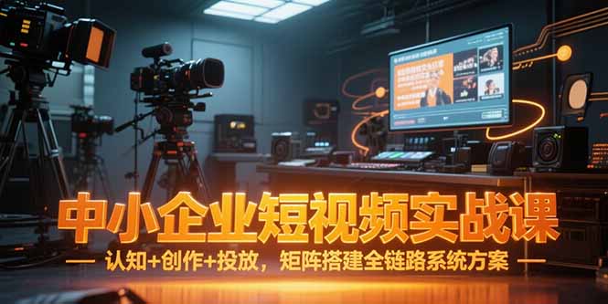 中小企业短视频实战课，认知+创作+投放，矩阵搭建全链路系统方案-优优云网创